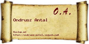 Ondrusz Antal névjegykártya